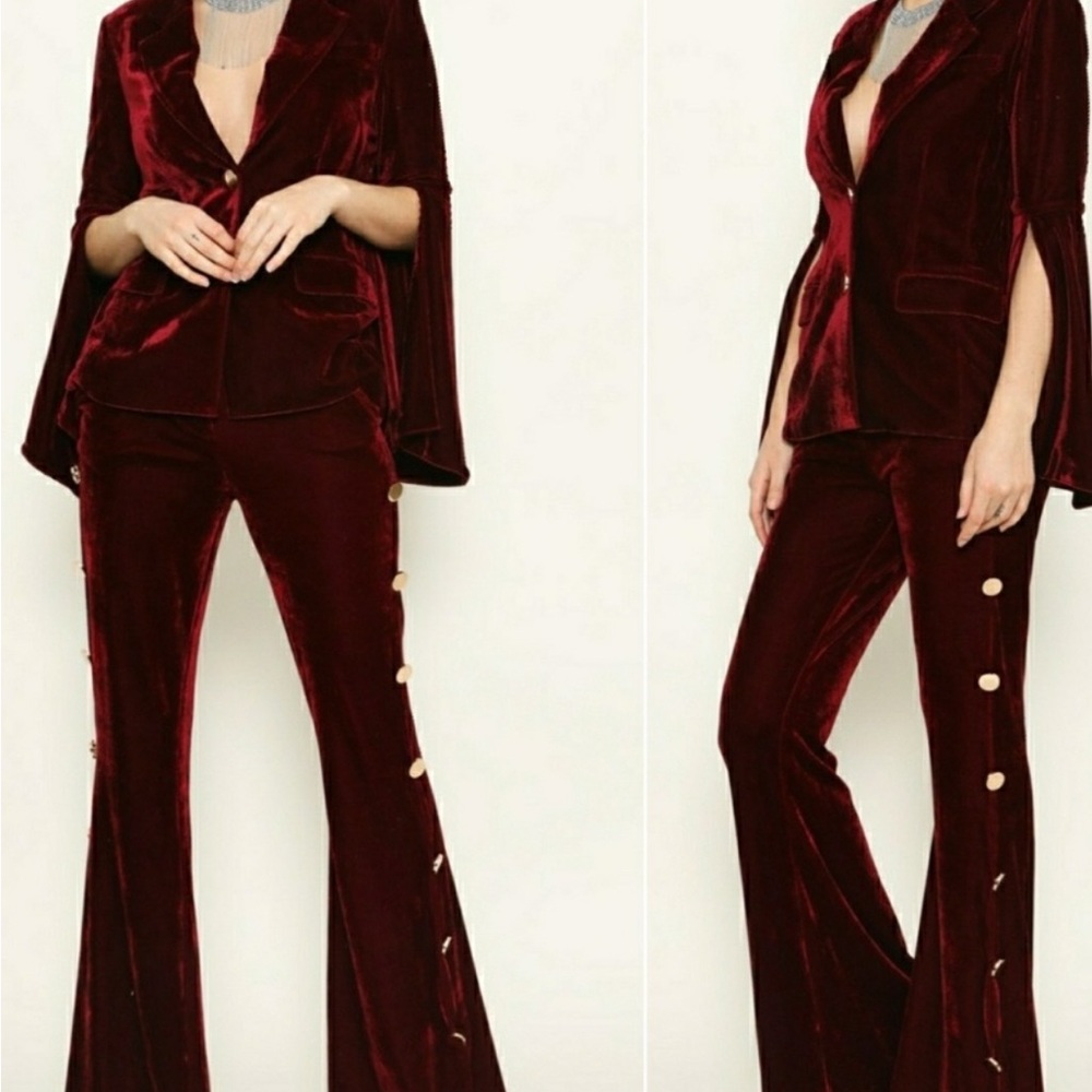 Sassy Burgundy Velvet Set